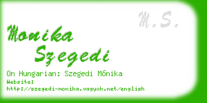 monika szegedi business card